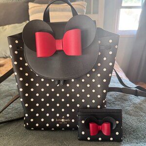 Kate Spade Minnie Mouse Backpack & Matching Wallet w/ Minnie Bow